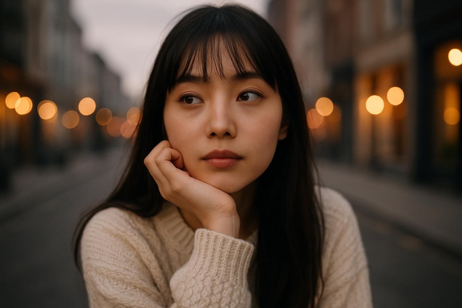 物思いにふける女性