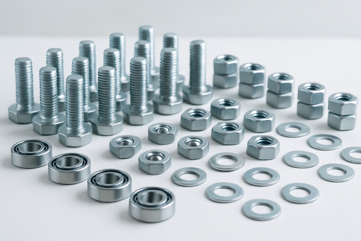 規格のそろった部品が整然と並ぶ様子