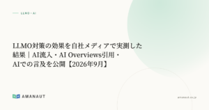 LLMO対策の効果を自社メディアで実測した結果｜AI流入・AI Overviews引用・AIでの言及を公開【2026年9月】