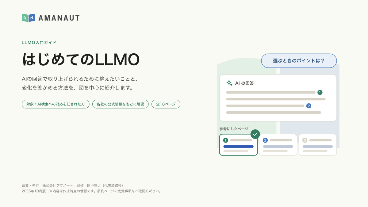 資料「はじめてのLLMO」の表紙